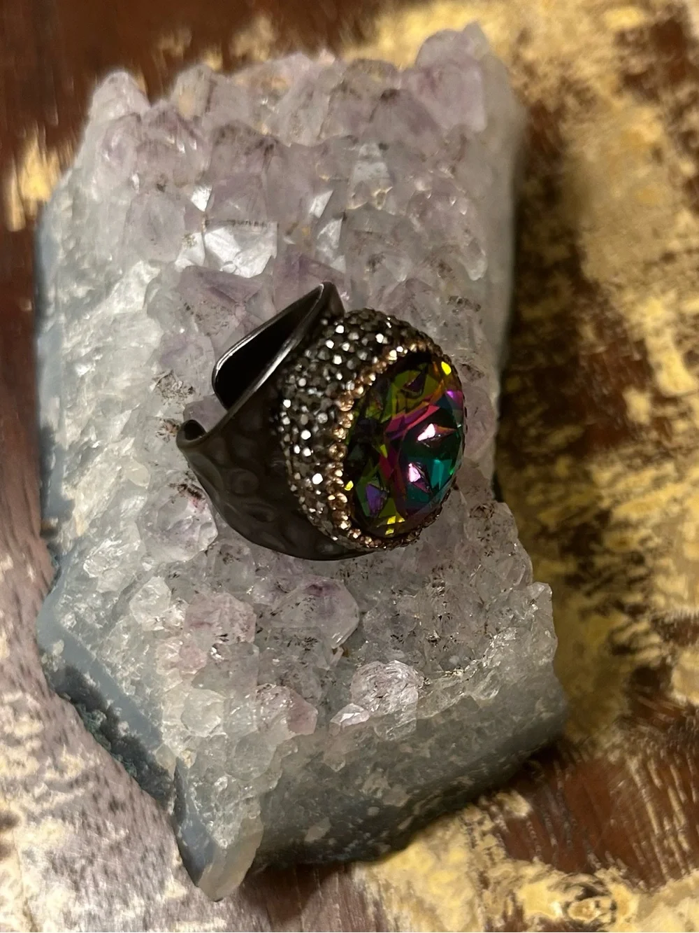 Volcano Crystal Statement Ring - Women Jewelry